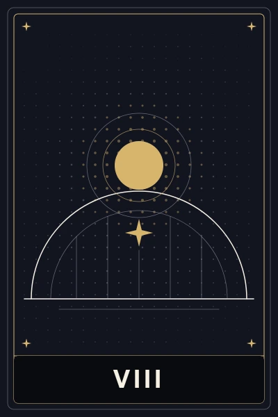 Strength card, numeral VIII