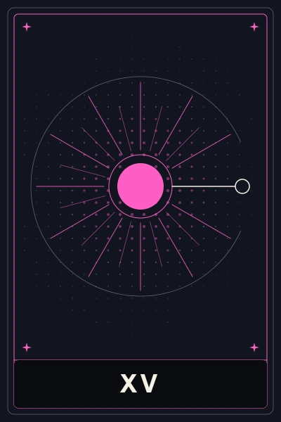The Devil card, numeral XV