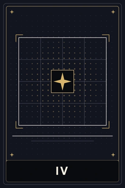 The Emperor card, numeral IV